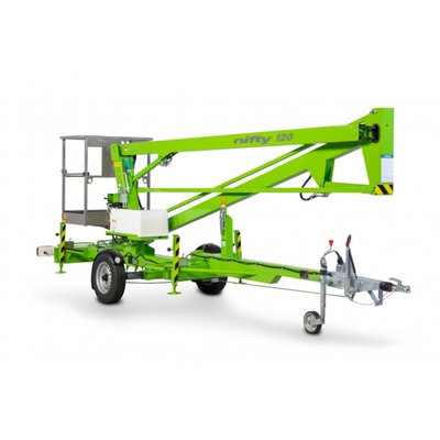 Nifty 120 12m Trailer Mount Diesel Boom Lift Hire Selby