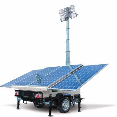9m Road-Tow LED Solar Lighting Tower Hire Southampton